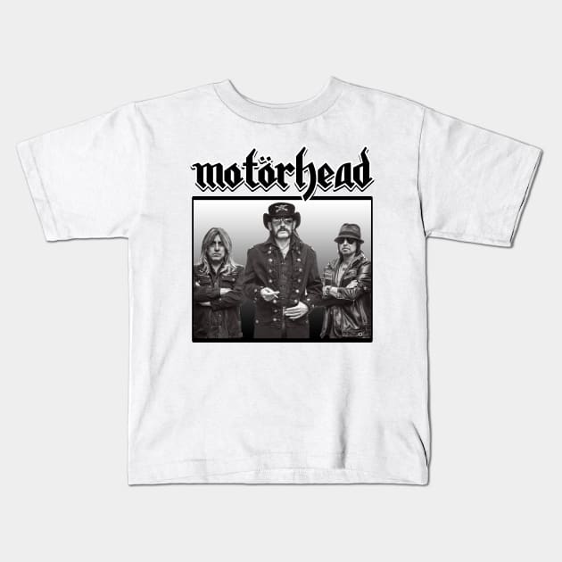 Motorhead Black White Black Kids T-Shirt by Pemandangan Kenangan 2000